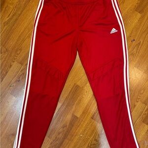 Adidas Red Sweatpants with Classic Three-Stripe Design